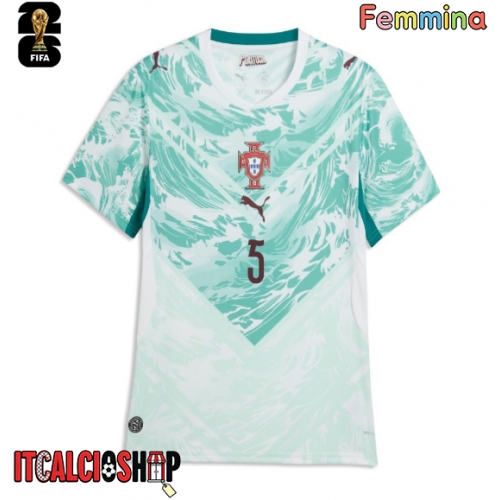 Portogallo Diogo Dalot #5 Seconda Maglia Femmina Mondiali 2026 Manica Corta